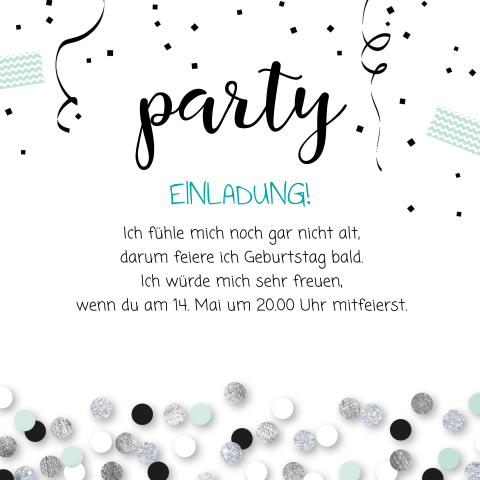 Coole Einladung Zum 50 Geburtstag Mit Dreieckmuster Und Konfetti