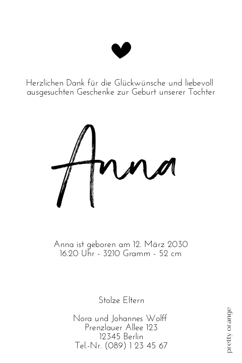 Schone Geburtskarte Mit Drei Bildern Und Herzen