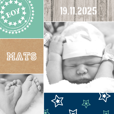 Geburtskarten Jungen Personalisierter Probedruck