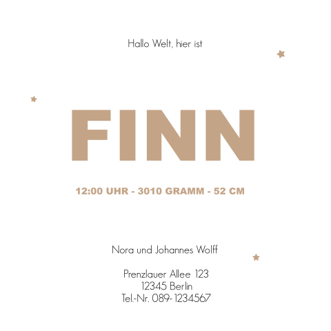 Geburtskarten Jungen Personalisierter Probedruck