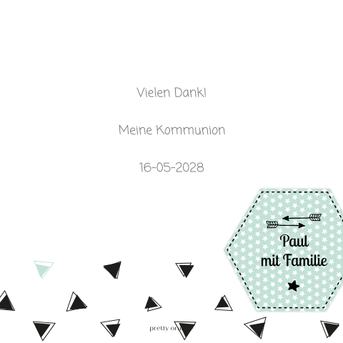 Danksagung Kommunion Mit Kleinen Dreiecken
