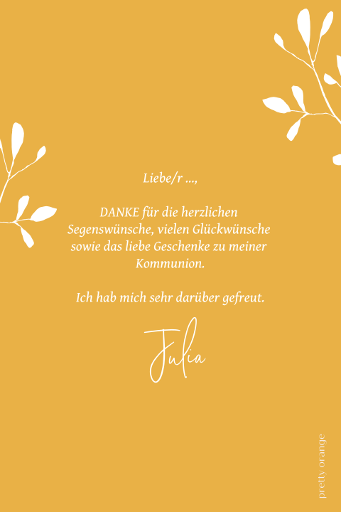 Danksagung Zur Erstkommunion Mit Foto Und Goldenen Elementen