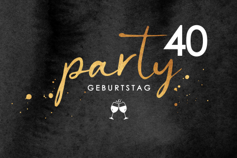 Sehr Schicke Einladung Zum 40 Geburtstag Mit Goldenen Elementen