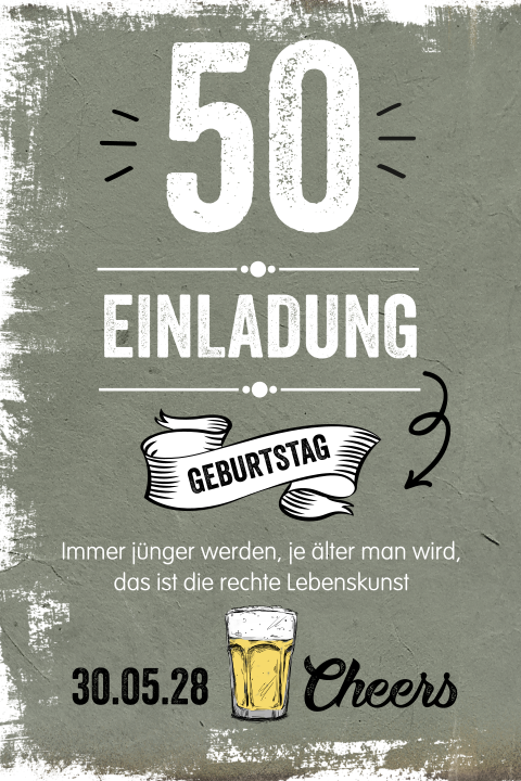 Einladungskarten 50 Geburtstag Einfaches Design Tool