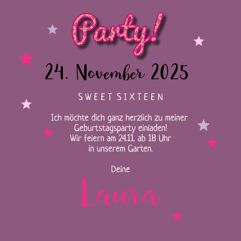 Sweet 16 Einladungskarte Mit Trendy Leopardenhintergrund