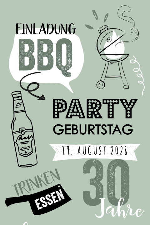 Einladung Zur Grillparty Zum 30 Geburtstag