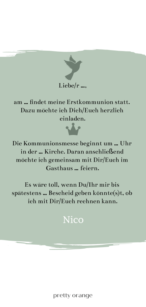 Einladung Zur Erstkommunion Mit Foto