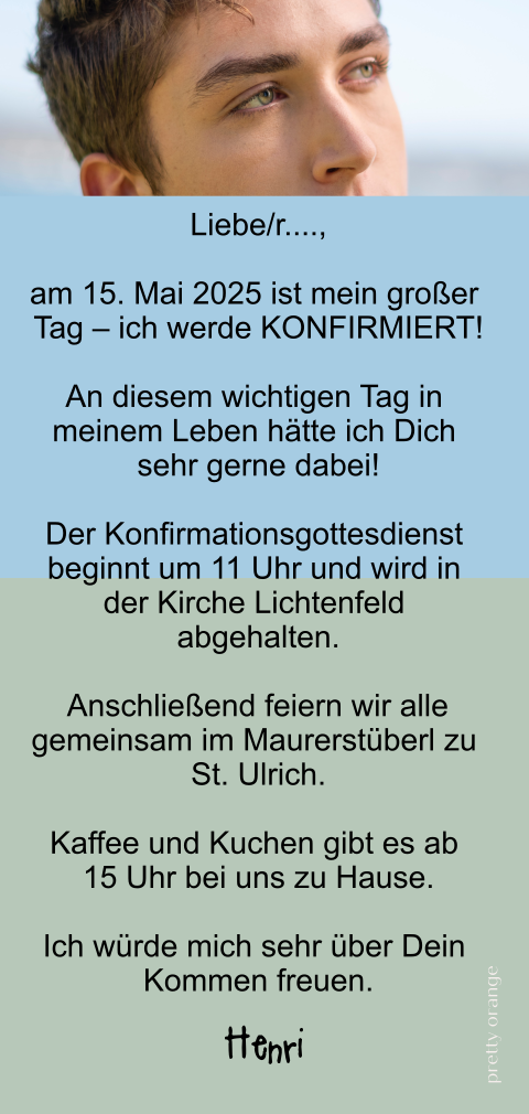 Schone Einladung Zur Konfirmation Mit Foto Und Symbolen