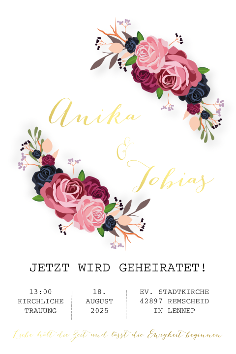 X Hochzeitseinladungen Blumen Rosen Hochzeitskarten Einladungskarten Hochzeit Kuche Haushalt Wohnen Hochzeitsdekoration