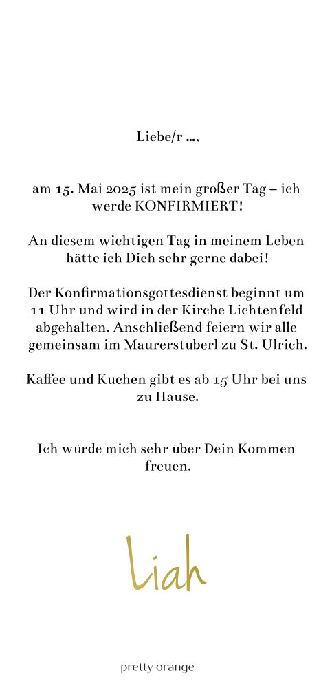 Einladung Zur Konfirmation Mit Foto Und Eleganter Schrift