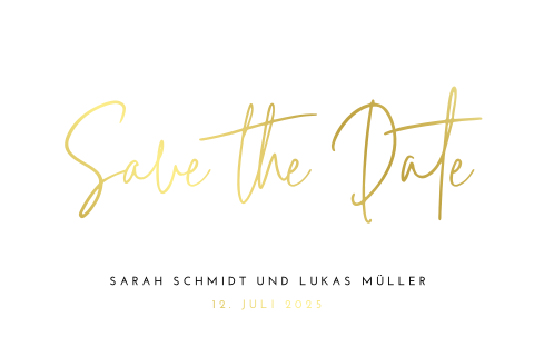 Karte Mit Elegantem Save The Date Aus Goldfolie