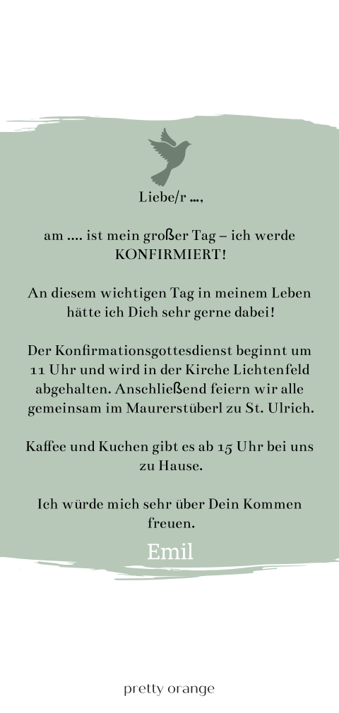 Elegante Einladung Zur Konfirmation Mit Foto