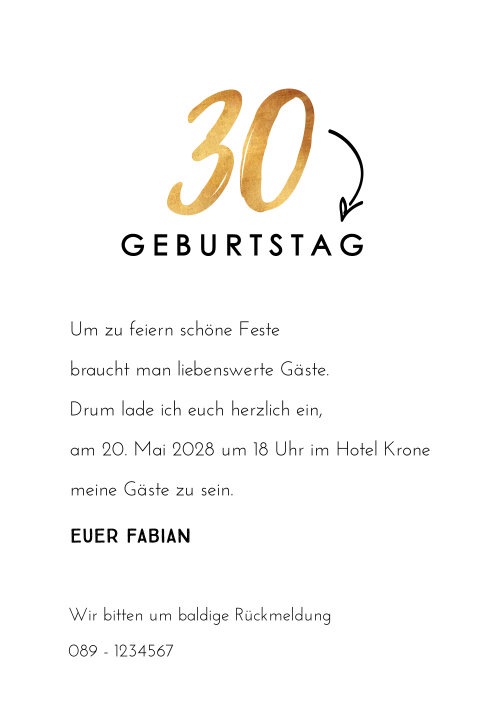 30 Geburtstag Einladung Top Gesamtnote Von 9 6