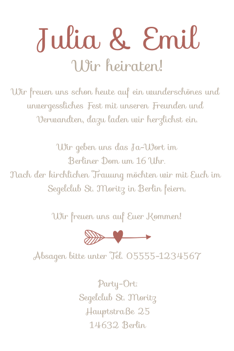 Romantische Hochzeitseinladung Mit Rosa Herzen Und Fotos