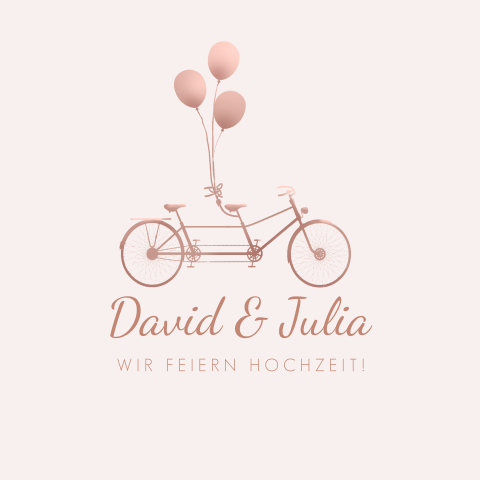 Originelle Hochzeitskarte Mit Tandem