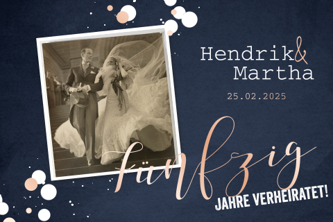Moderne Kupferfolie Einladung Zur Goldenen Hochzeit Mit Foto