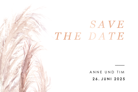 Elegante Schlichte Save The Date Karte Mit Foliendruck