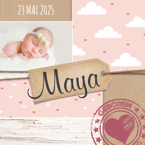 Trendy Danksagung Geburt In Rosa