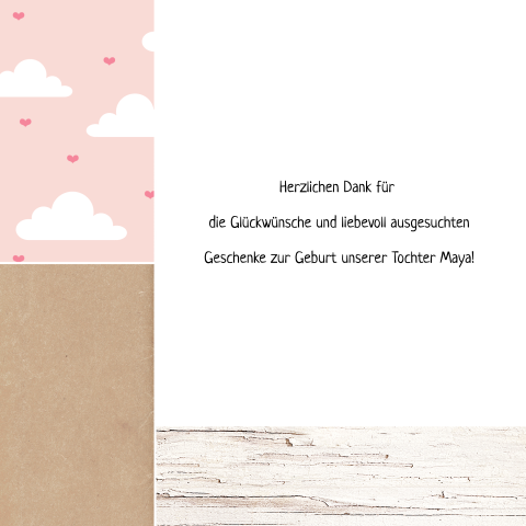 Trendy Danksagung Geburt In Rosa