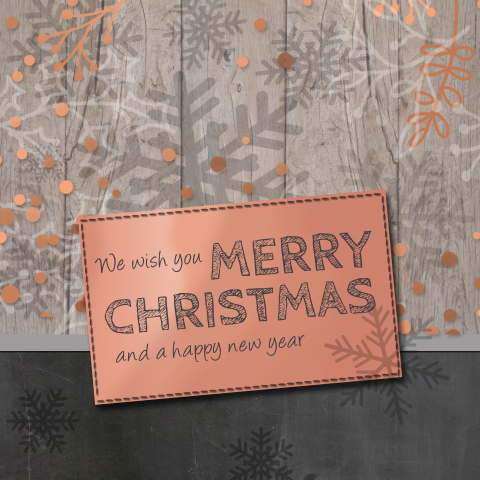 Coole Weihnachtskarte Mit Holzhintergrund Und Label