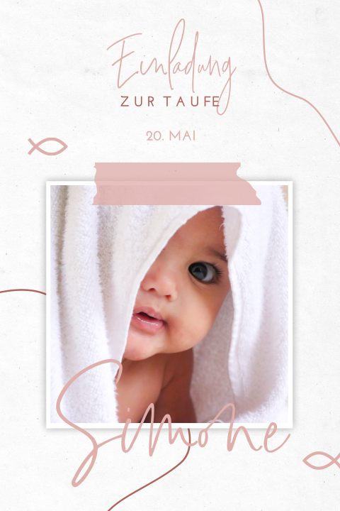 Einladung Zur Taufe Wahlen Und Selbst Gestalten Pretty Orange
