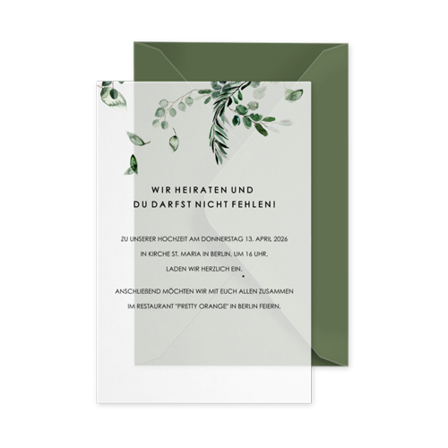 Einlegeblatt mit Eukalyptuszweigen - Transparentpapier