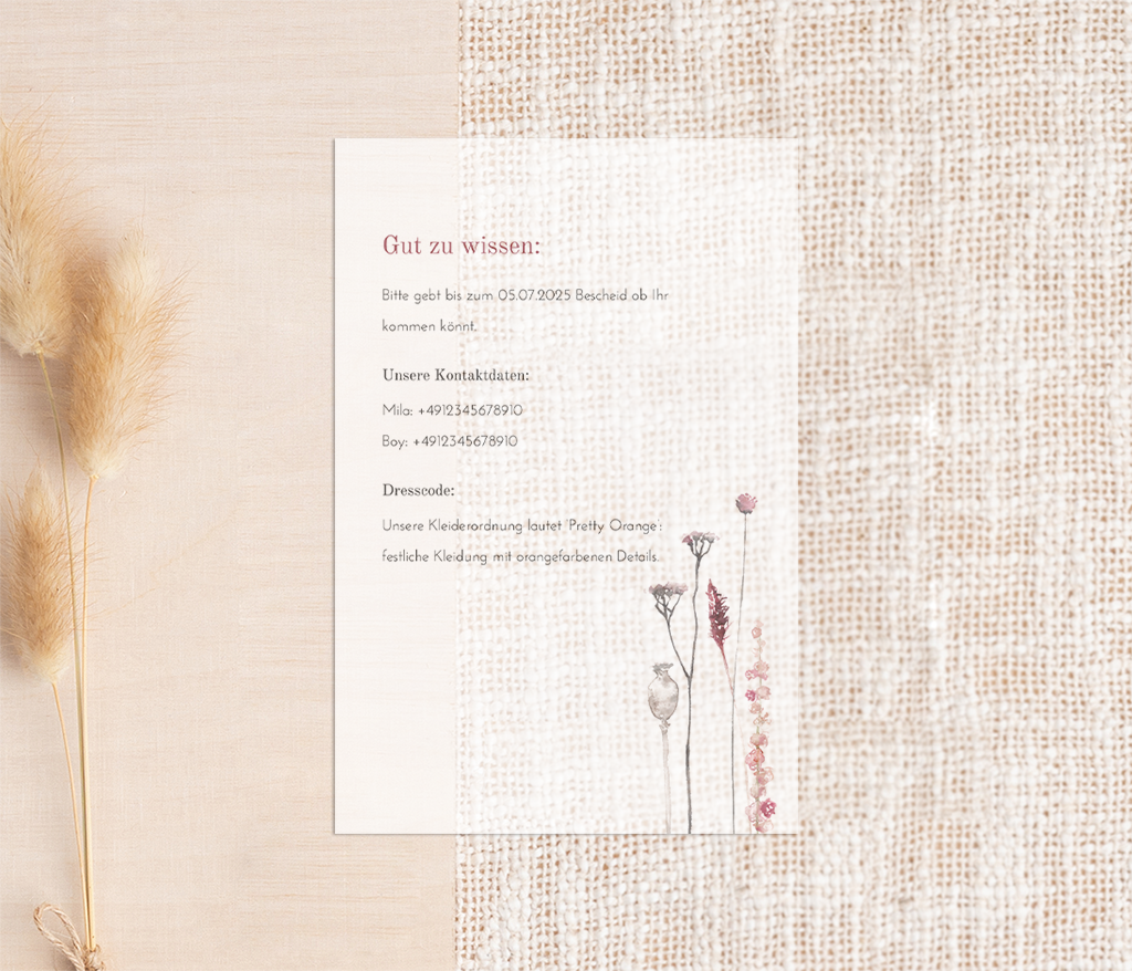 Einlegeblätter Bohemian Flowers - Transparentpapier