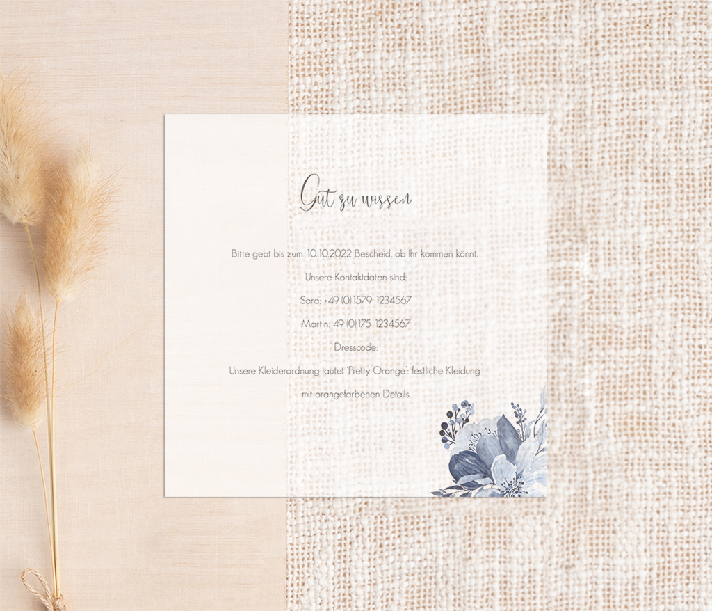 Einlegeblätter mit Blumen im Aquarell-Look - Transparentpapier
