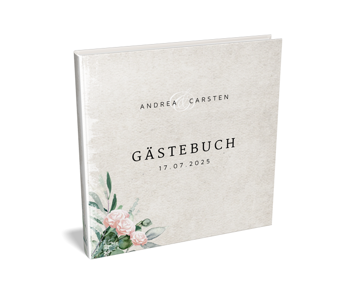Vintage Gästebuch mit dezenten Blumen