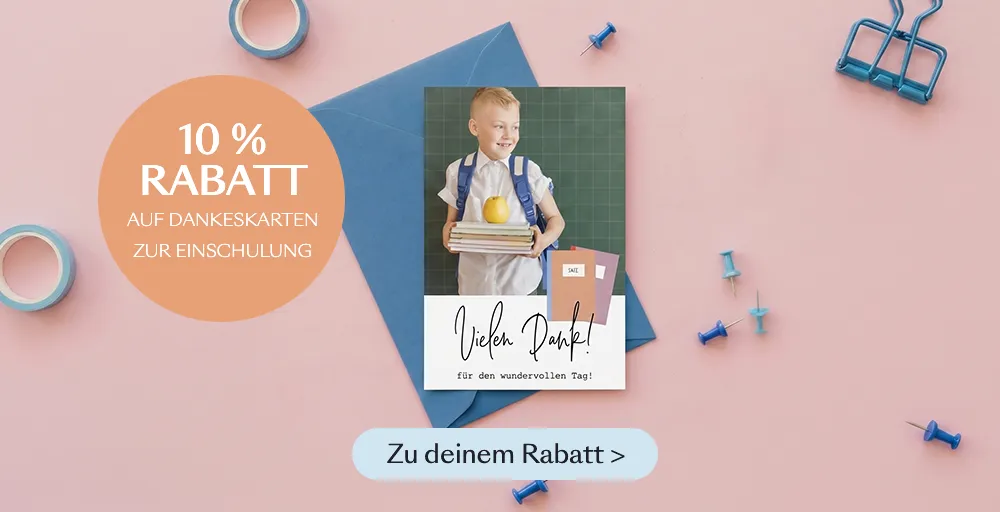 Dankeskarten Einschulung Rabatt