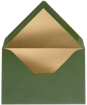 dunkelgrün Briefumschlag mit goldenem Inlay