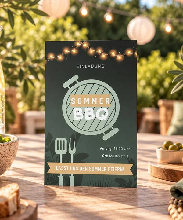 Sommerfest Einladung Sommerbbq mit Girlanden