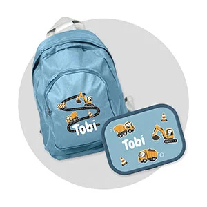 Geschenke für Kinder Schulrucksack und Brotdose personalisiert