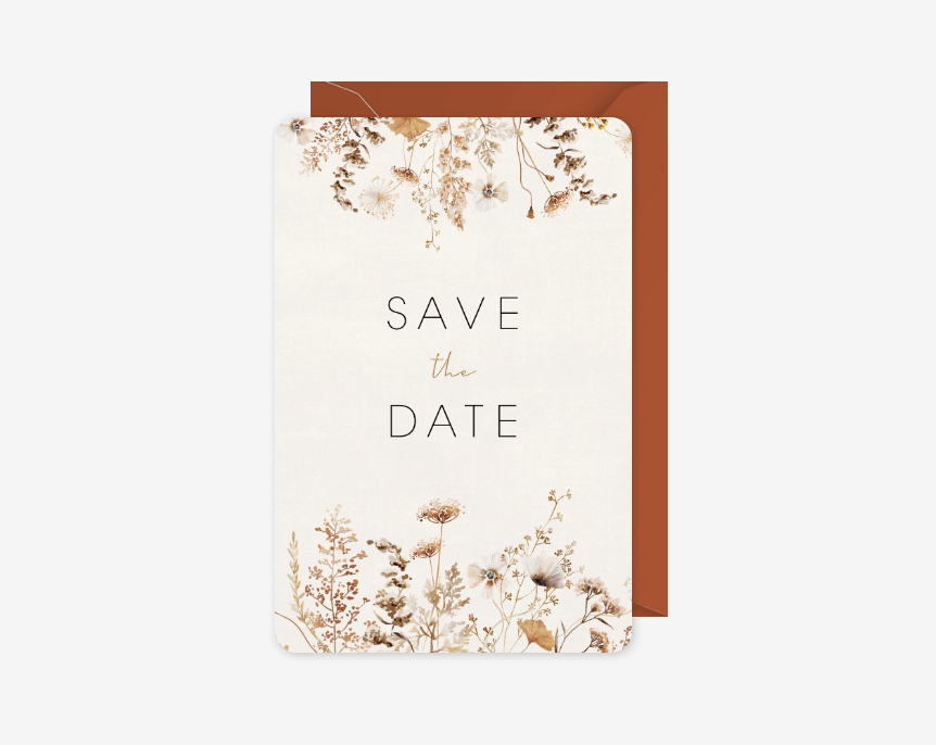 Save the Date Karte Hochzeit mit Blumen