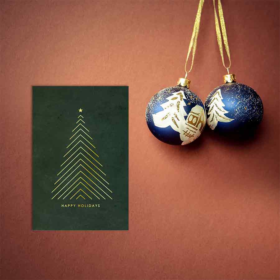 Weihnachtskarten mit Goldfolie