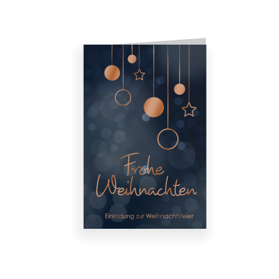 10 Weihnachts-Einladungskarten Mit Umschlägen – Motiv: Grün-Blaue Einladung Zur Firmen-Weihnachtsfeier | Premium-Qualität Auf Postkarten-Karton