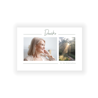 Dankeskarte Trauer mit Foto und Naturbild