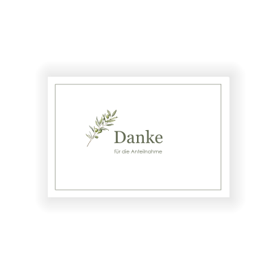 Dankeskarte Trauer mit Zweigen in Aquarell