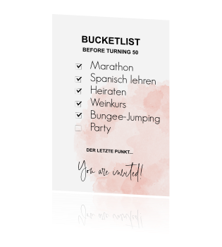Einladung Zum 50 Geburtstag In Form Einer Bucketlist