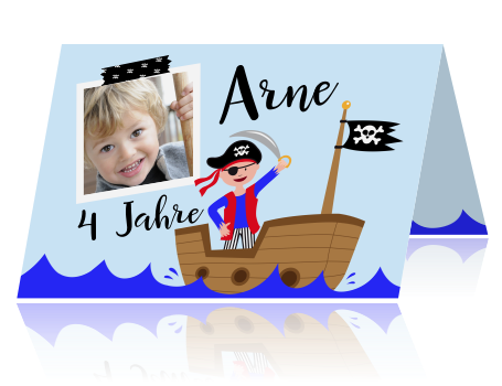 Coole Einladung Kindergeburtstag 4 Jahre Pirat