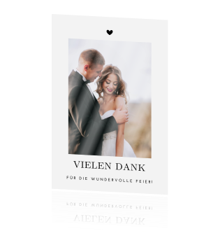 Romantische Dankeskarte Postkarte Hochzeit Mit Großem Foto